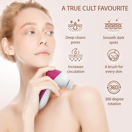 Brosse Nettoyante Électrique 5-en-1 — Massage & Nettoyage des Pores Visage