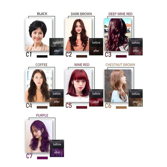 Shampoing Colorant Noir 3-en-1 — Couvre les Cheveux Gris, Formule Naturelle