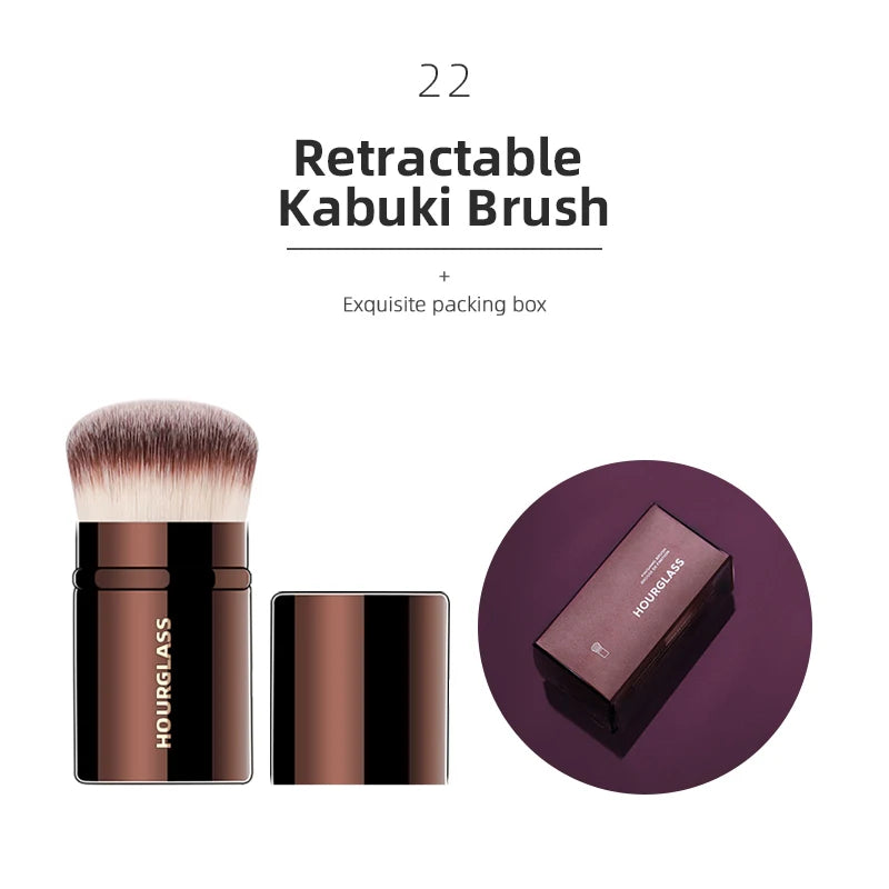 Pinceaux Maquillage Hourglass — Set Professionnel Visage & Yeux