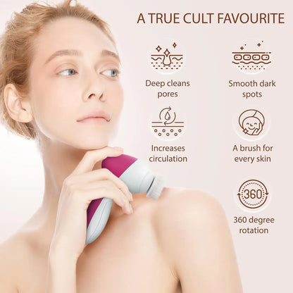 Brosse Nettoyante Électrique 5-en-1 — Massage & Nettoyage des Pores Visage