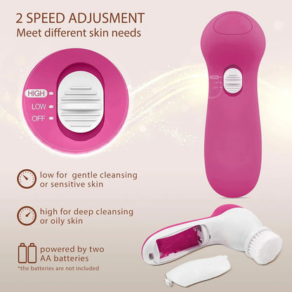 Brosse Nettoyante Électrique 5-en-1 — Massage & Nettoyage des Pores Visage