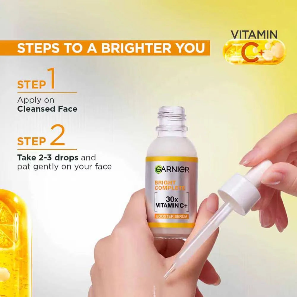 Sérum Visage Garnier Bright Complete Vitamine C – Booster Éclat & Teint Uniforme 30ml