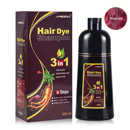 Shampoing Colorant Noir 3-en-1 — Couvre les Cheveux Gris, Formule  Naturelle