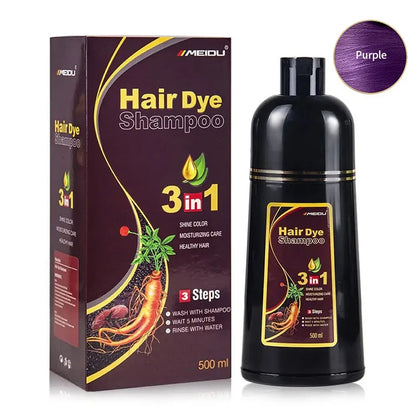 Shampoing Colorant Noir 3-en-1 — Couvre les Cheveux Gris, Formule  Naturelle