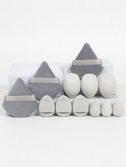 Ensemble Éponges Maquillage 12 Pièces — Houppettes & Œufs de Beauté
