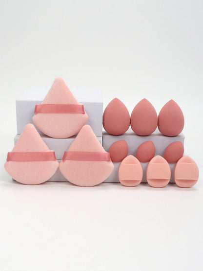 Ensemble Éponges Maquillage 12 Pièces — Houppettes & Œufs de Beauté