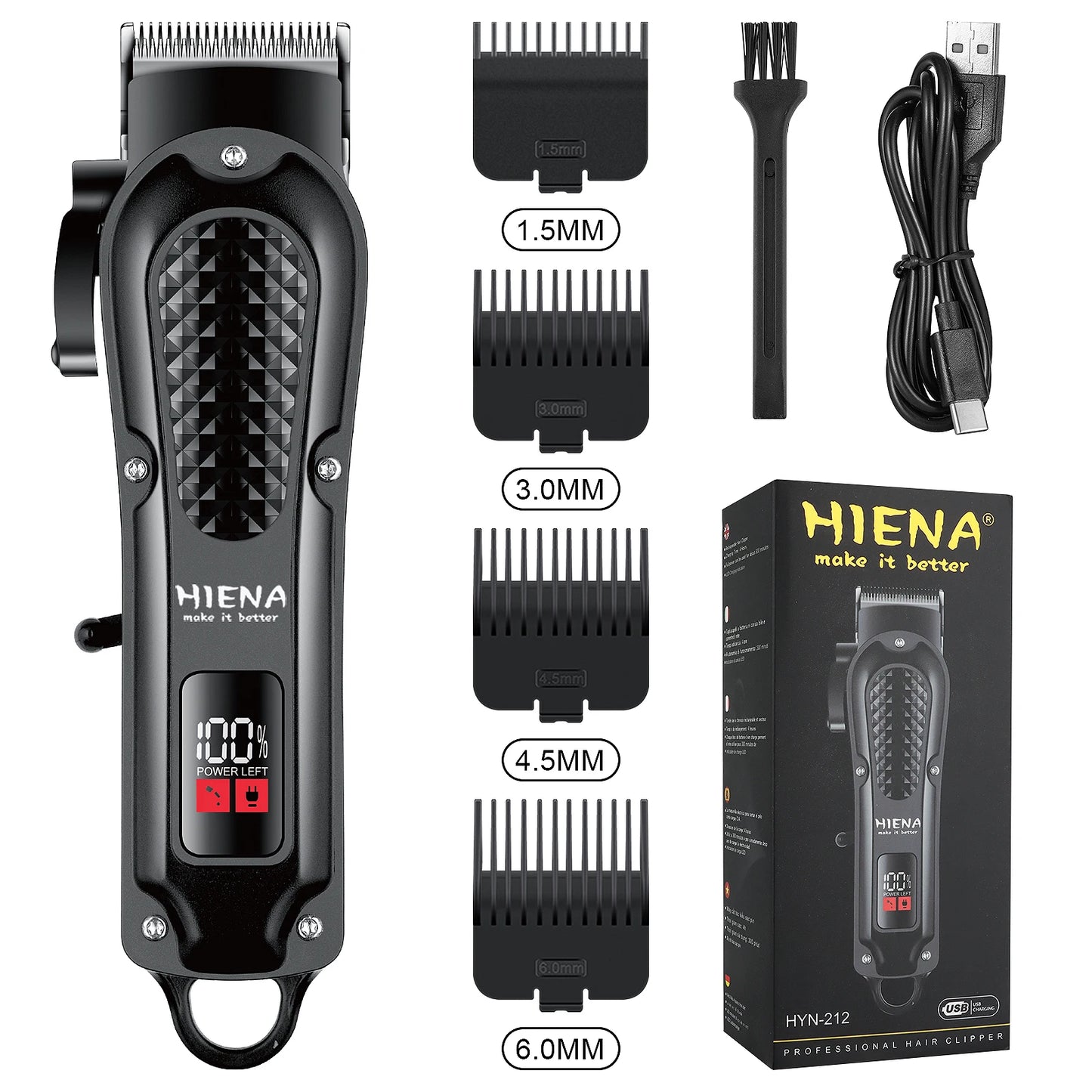 Hyena finition Machine électrique professionnelle tondeuses à cheveux électriques tondeuse à barbe Rechargeable hommes rasoir tondeuse à cheveux Kit