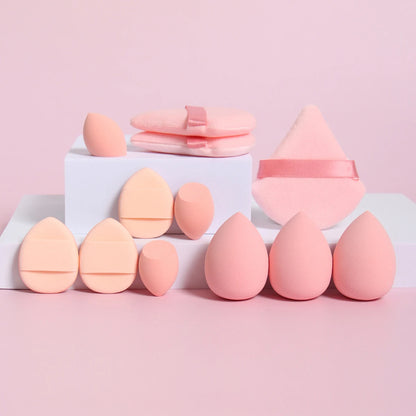 Ensemble Éponges Maquillage 12 Pièces — Houppettes & Œufs de Beauté