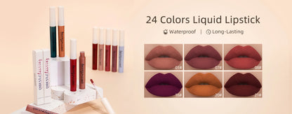 Brillant à Lèvres Velours Mat — Longue Durée & Waterproof