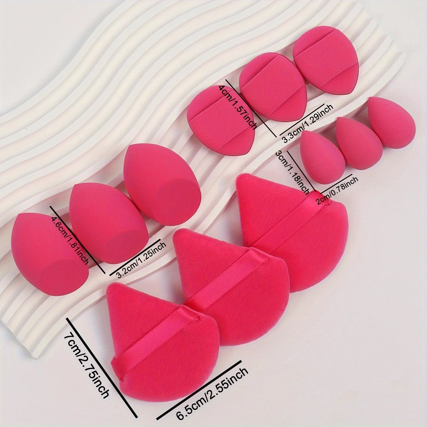 Ensemble Éponges Maquillage 12 Pièces — Houppettes & Œufs de Beauté