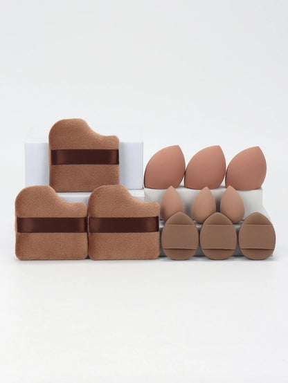 Ensemble Éponges Maquillage 12 Pièces — Houppettes & Œufs de Beauté