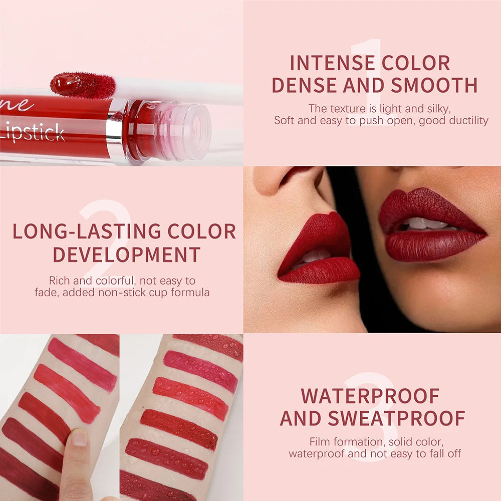 Rouge à Lèvres Velours Liquide — Longue Durée & Waterproof