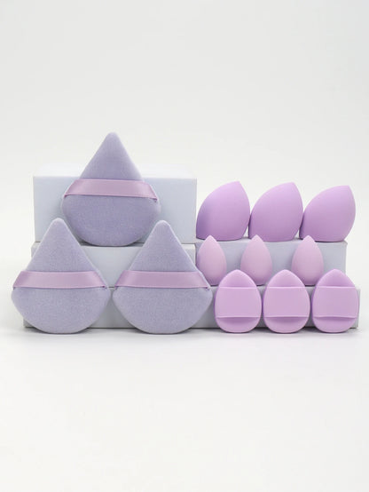 Ensemble Éponges Maquillage 12 Pièces — Houppettes & Œufs de Beauté