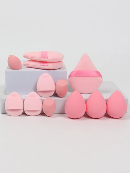 Ensemble Éponges Maquillage 12 Pièces — Houppettes & Œufs de Beauté